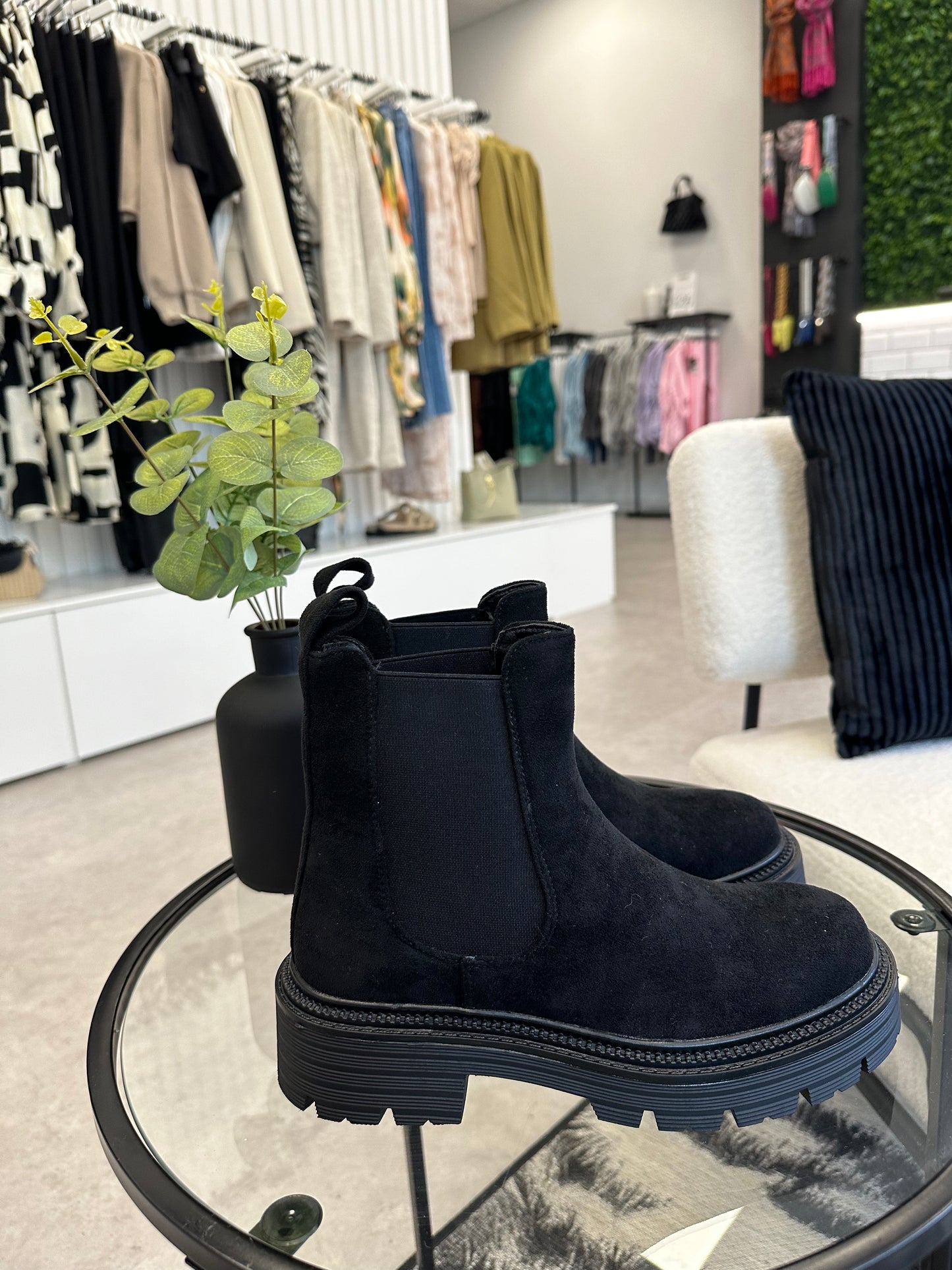 Suede black Chelsea boot