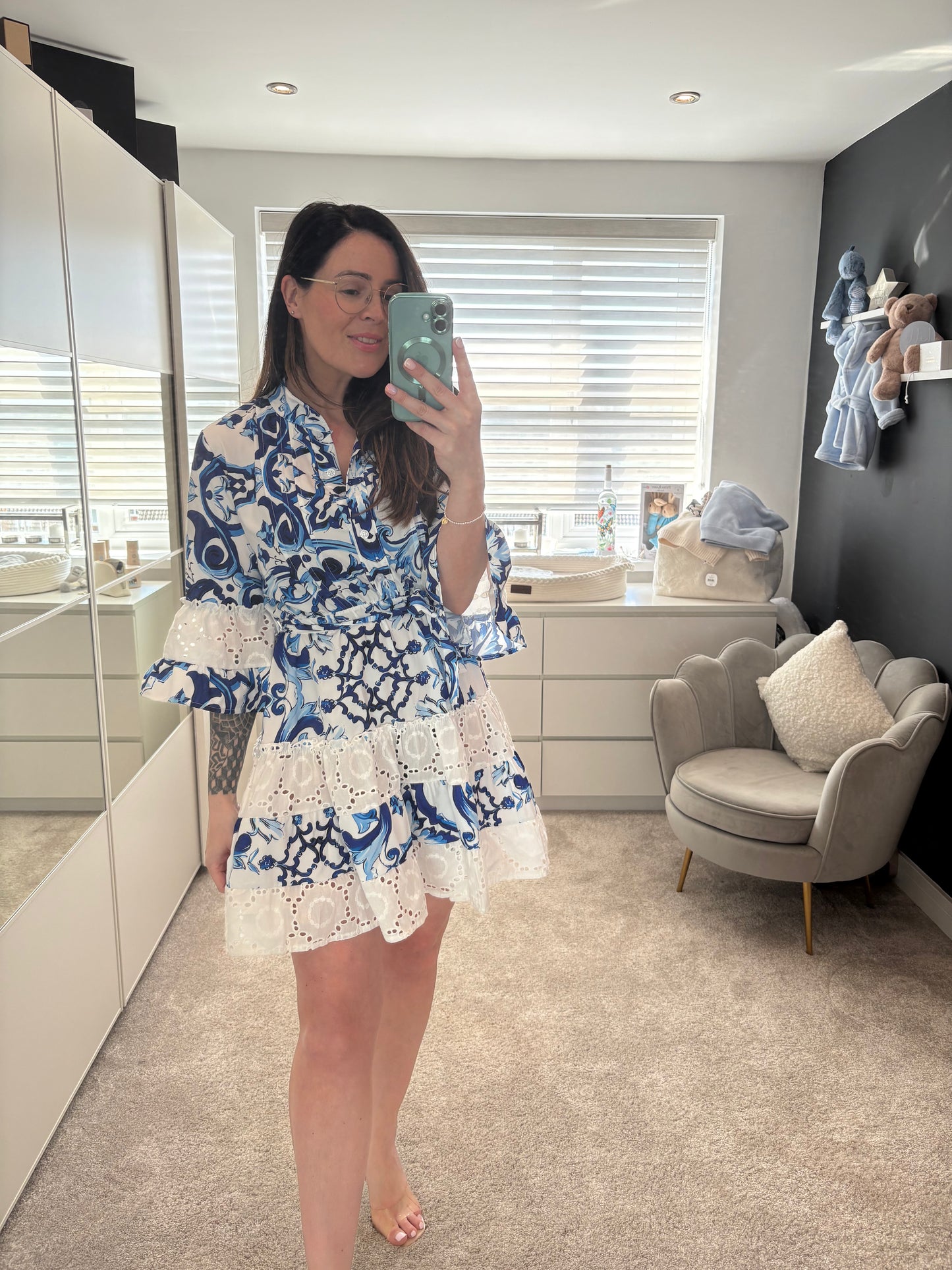 Paisley Shirt Dress Blue