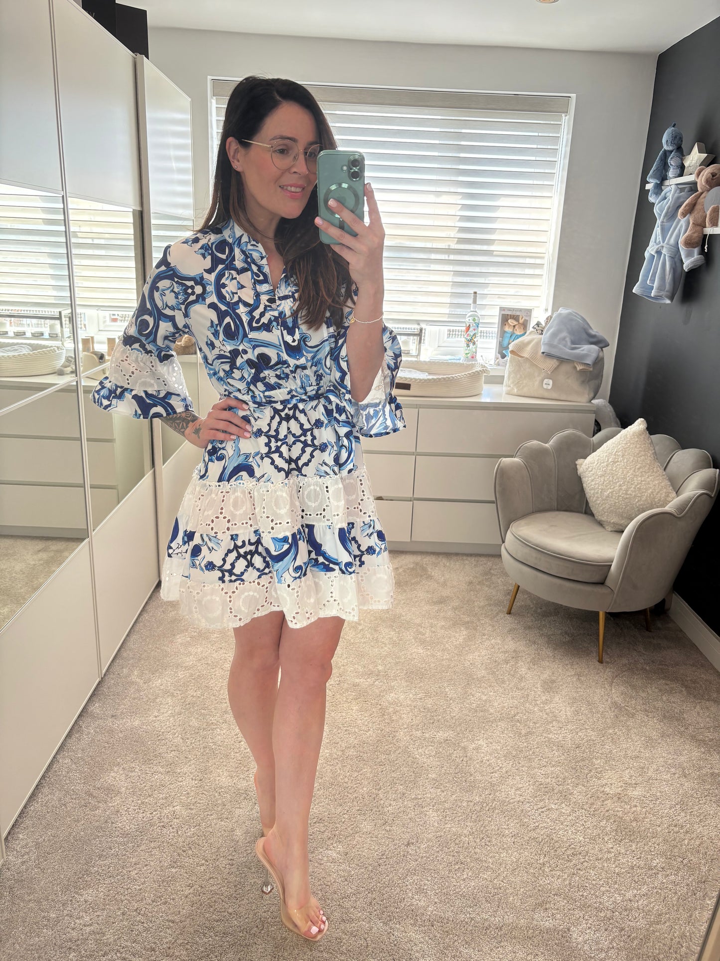 Paisley Shirt Dress Blue