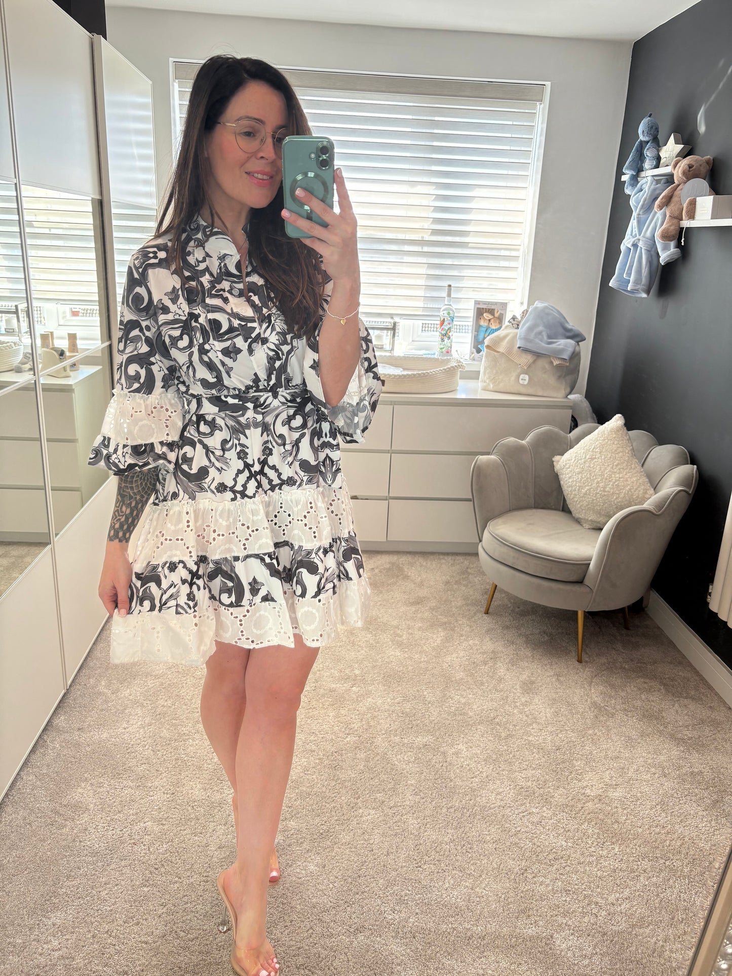 Paisley Shirt Dress Black
