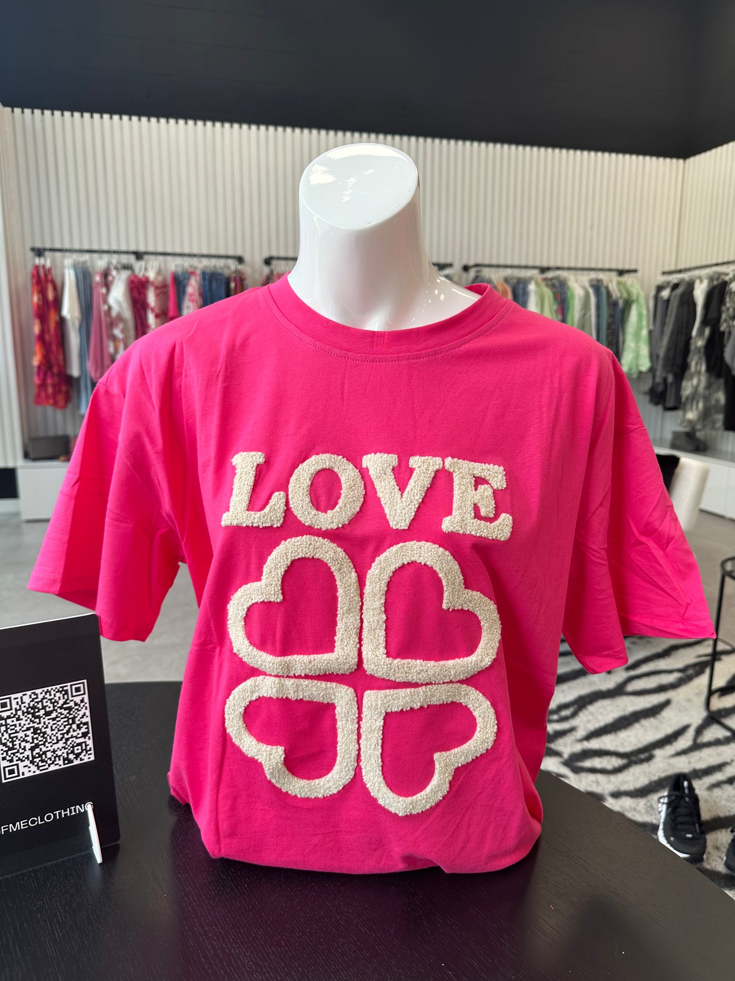 ‘LOVE’ one size t-shirt with towel detail