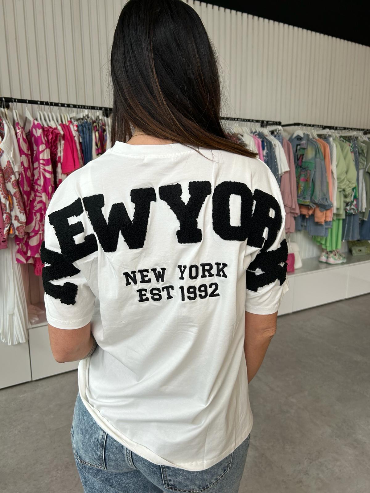 ‘NEWYORK’ towel detail tshirt