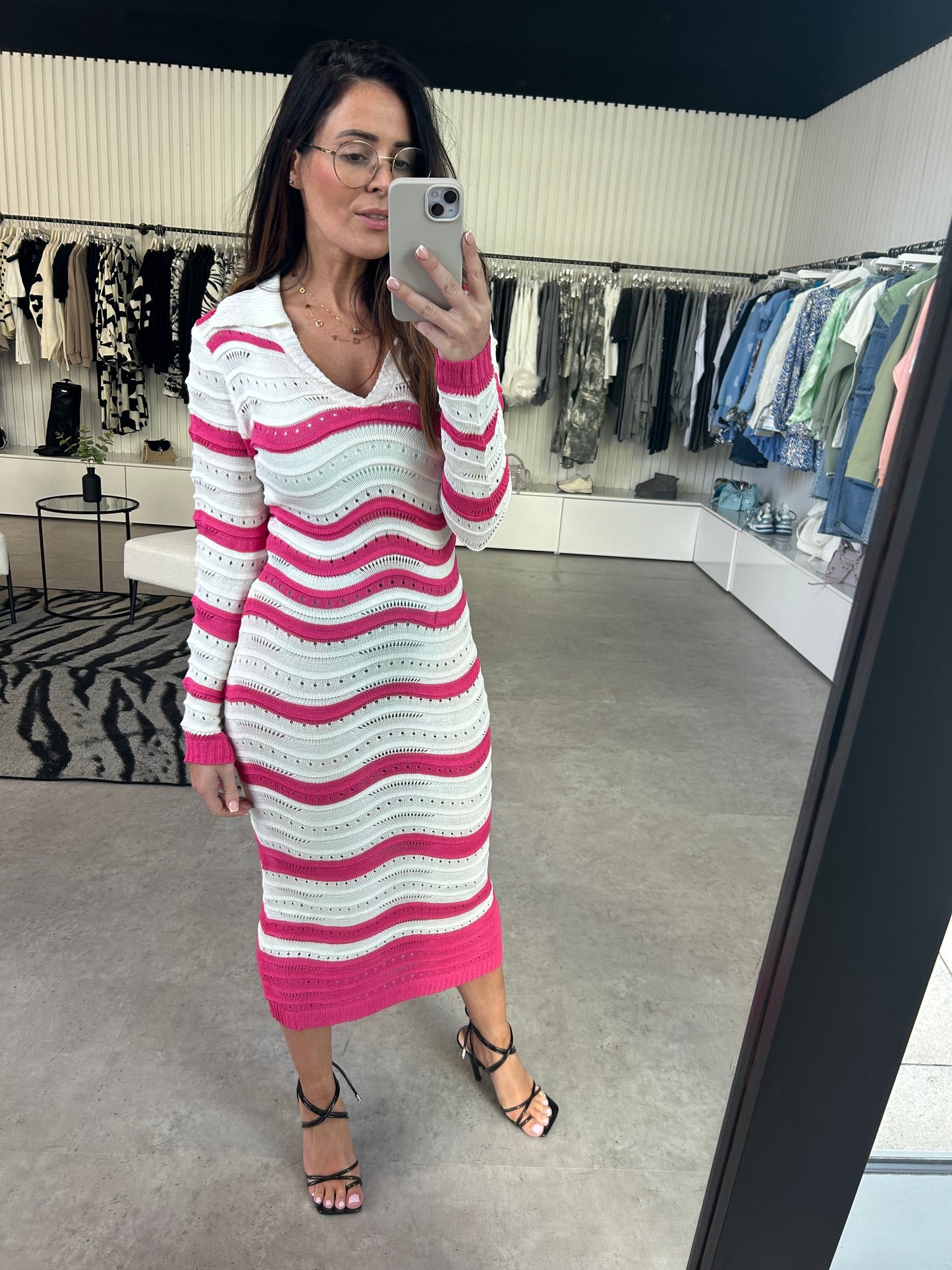 ‘LANA’ Stripe Knit Dress