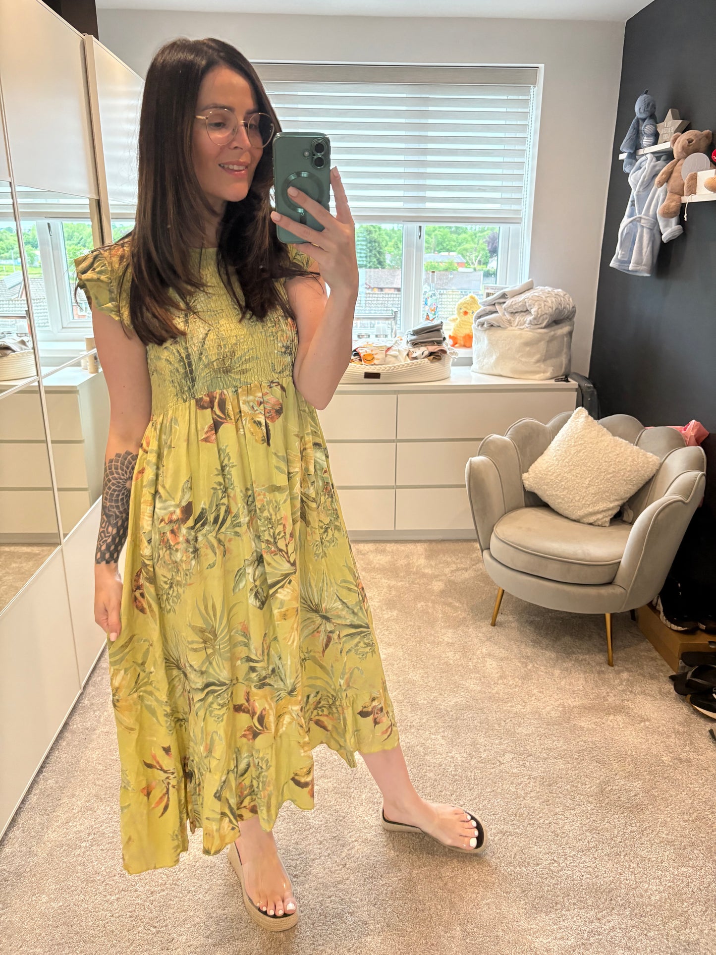 Ditzy Dress Tropical Print