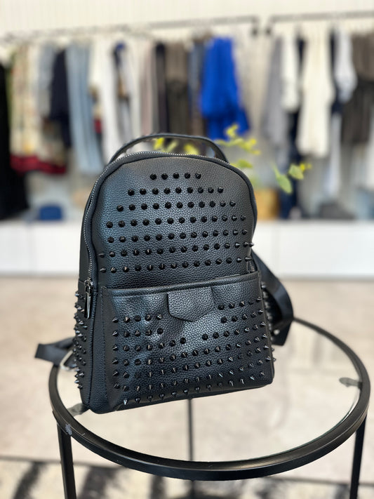 Black studded mini back pack