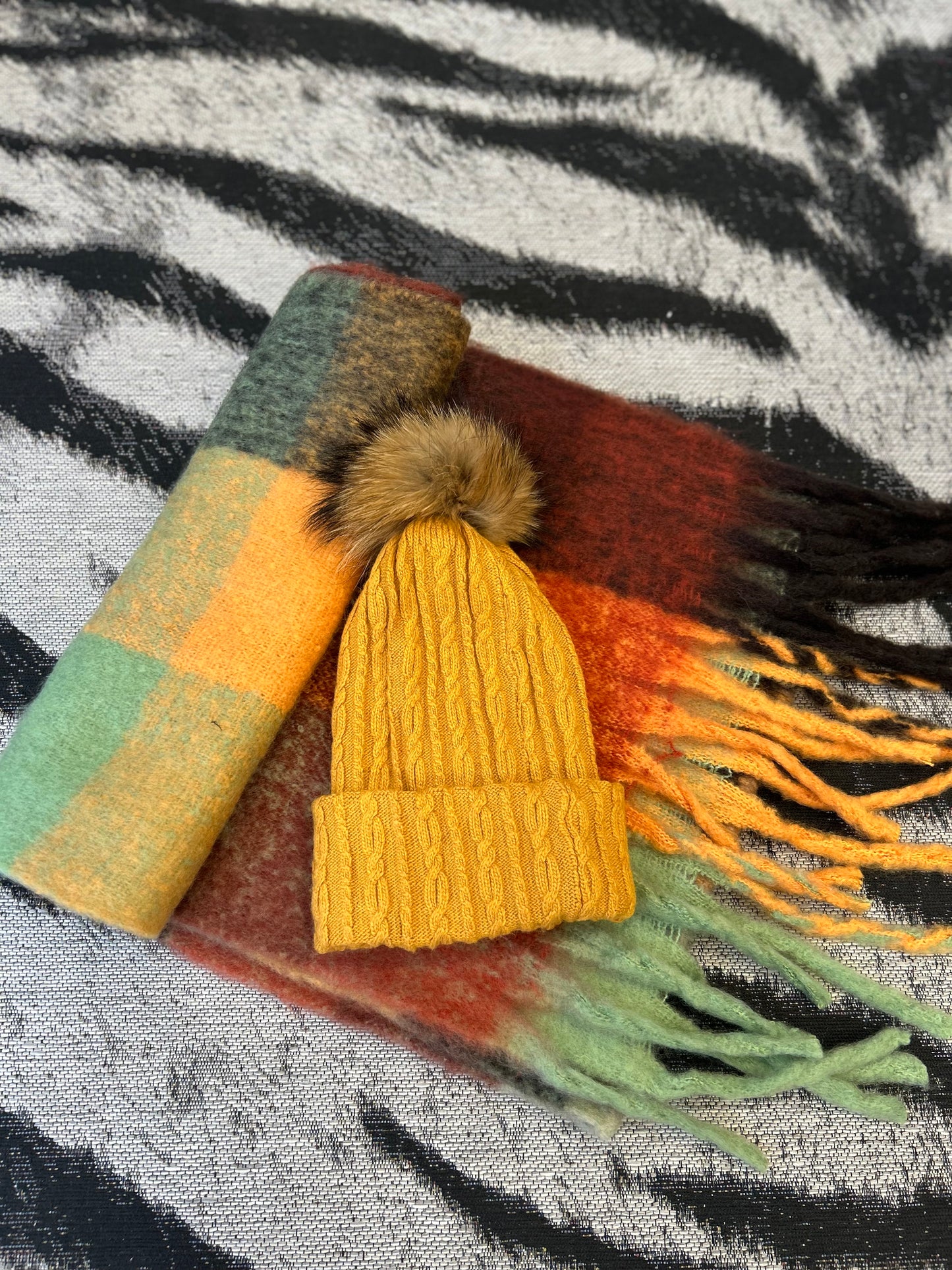 Multi Scarf & Hat Mustard