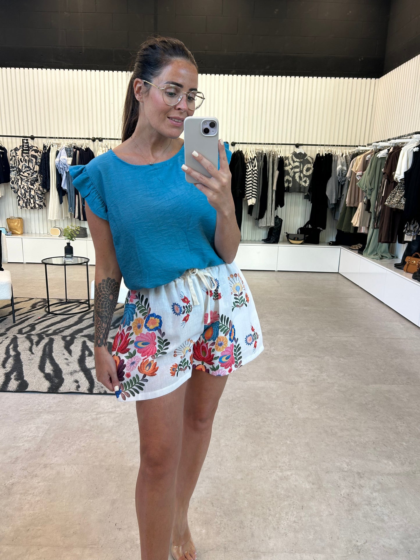 Floral print lightweight shorts