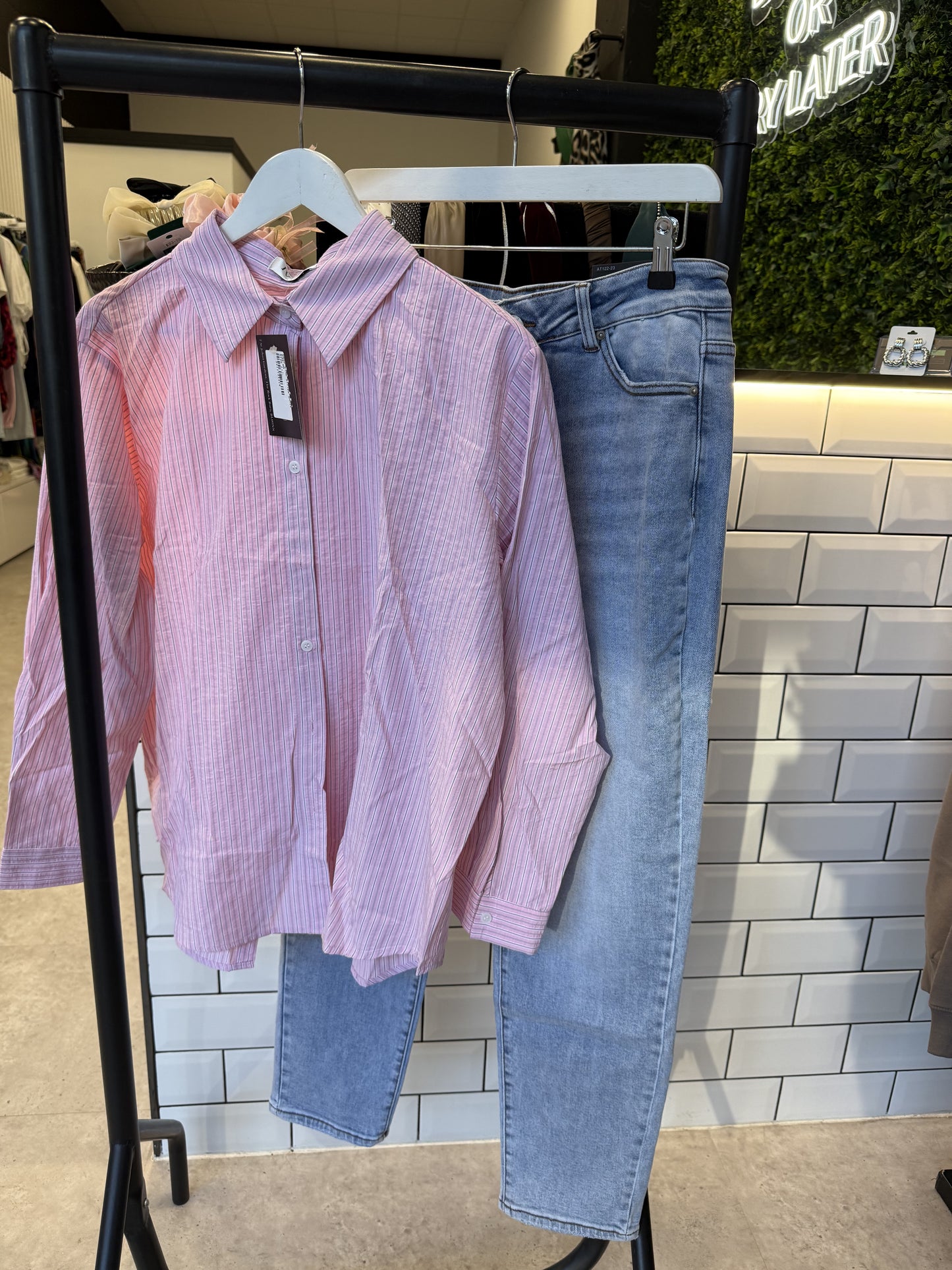 Pink stripe shirt