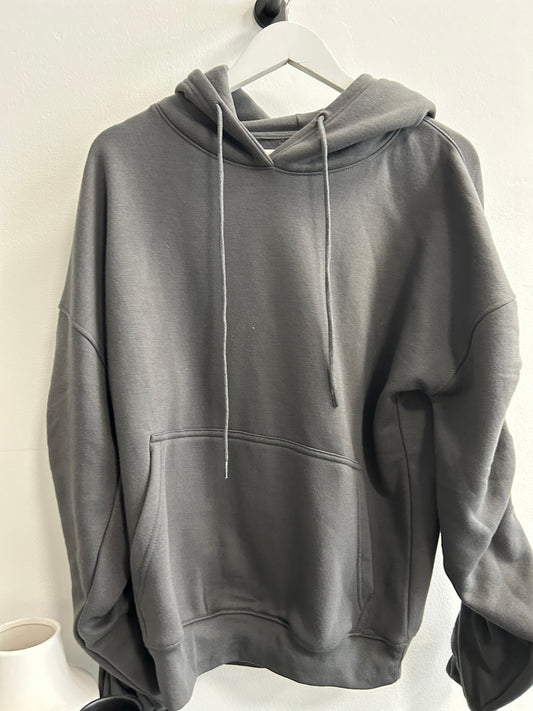 Ruched Hoodie Charcoal