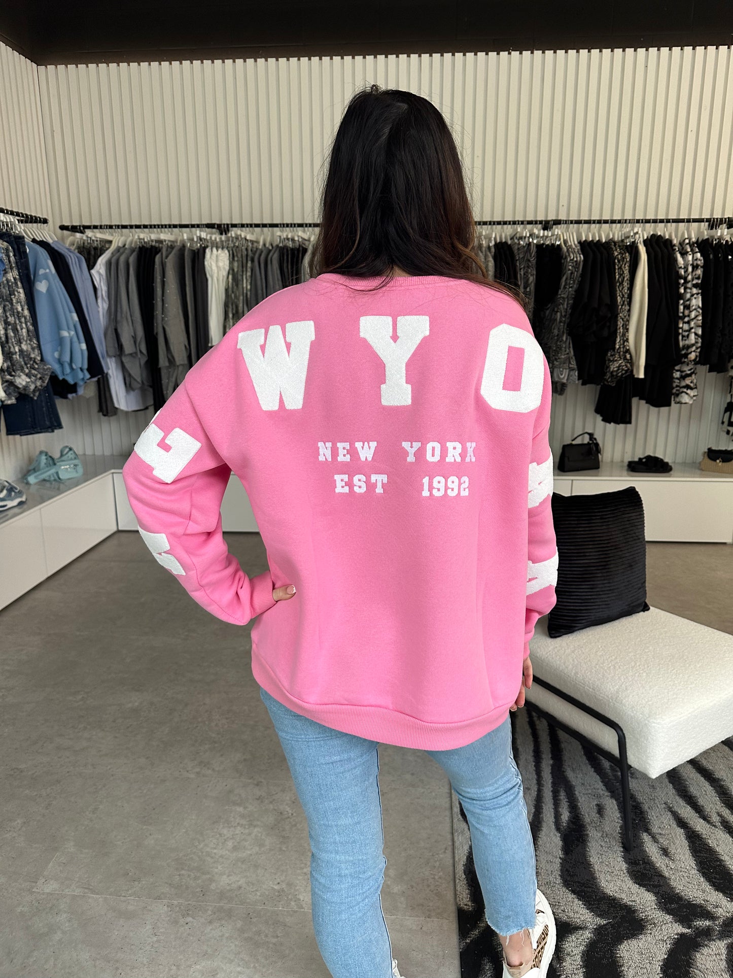 Pink ‘New York’ sweatshirt