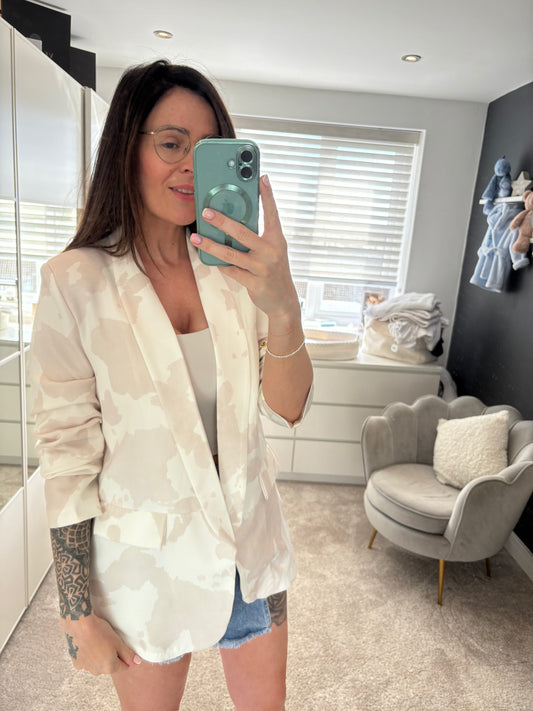 Cow print Blazer Beige
