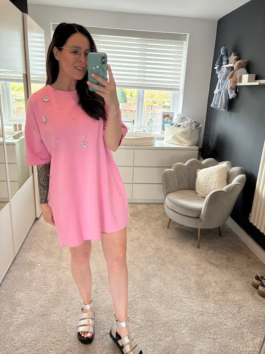 Jewel Tee Dress Pink