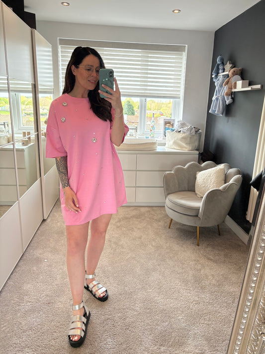 Jewel Tee Dress Pink