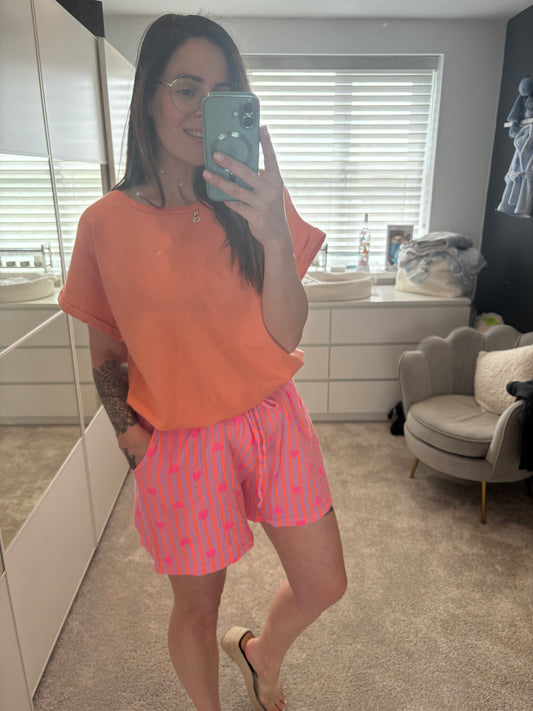 Cheese Cloth Shorts Hearts