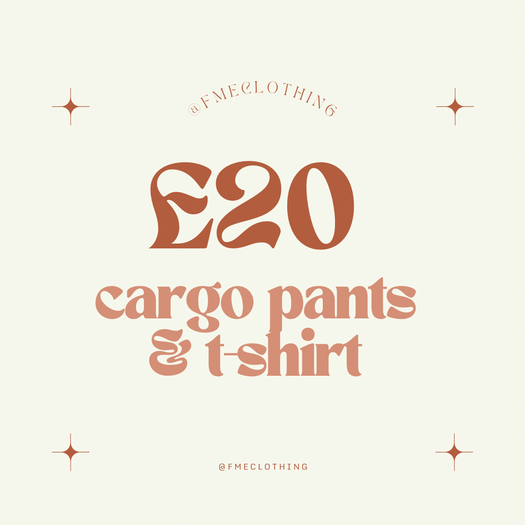 £20 BUNDLE- Cargo trouser & J’adore t-shirt