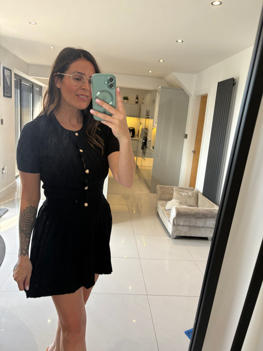 Lucinda Knit Skit Set Black