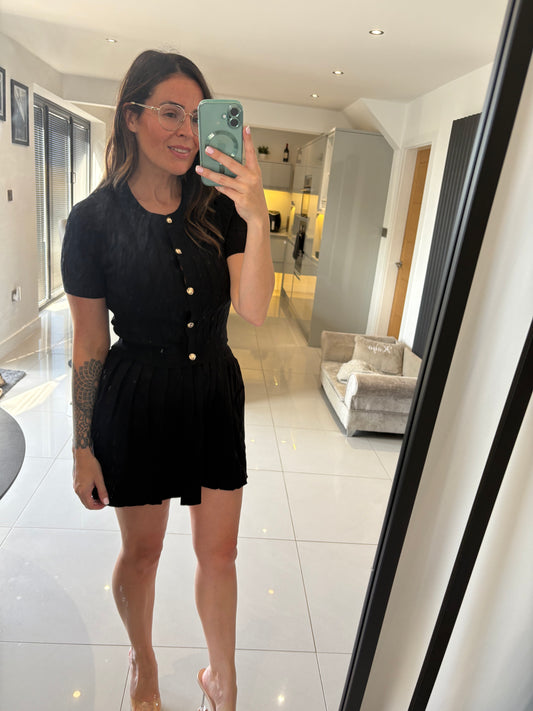 Lucinda Knit Skit Set Black