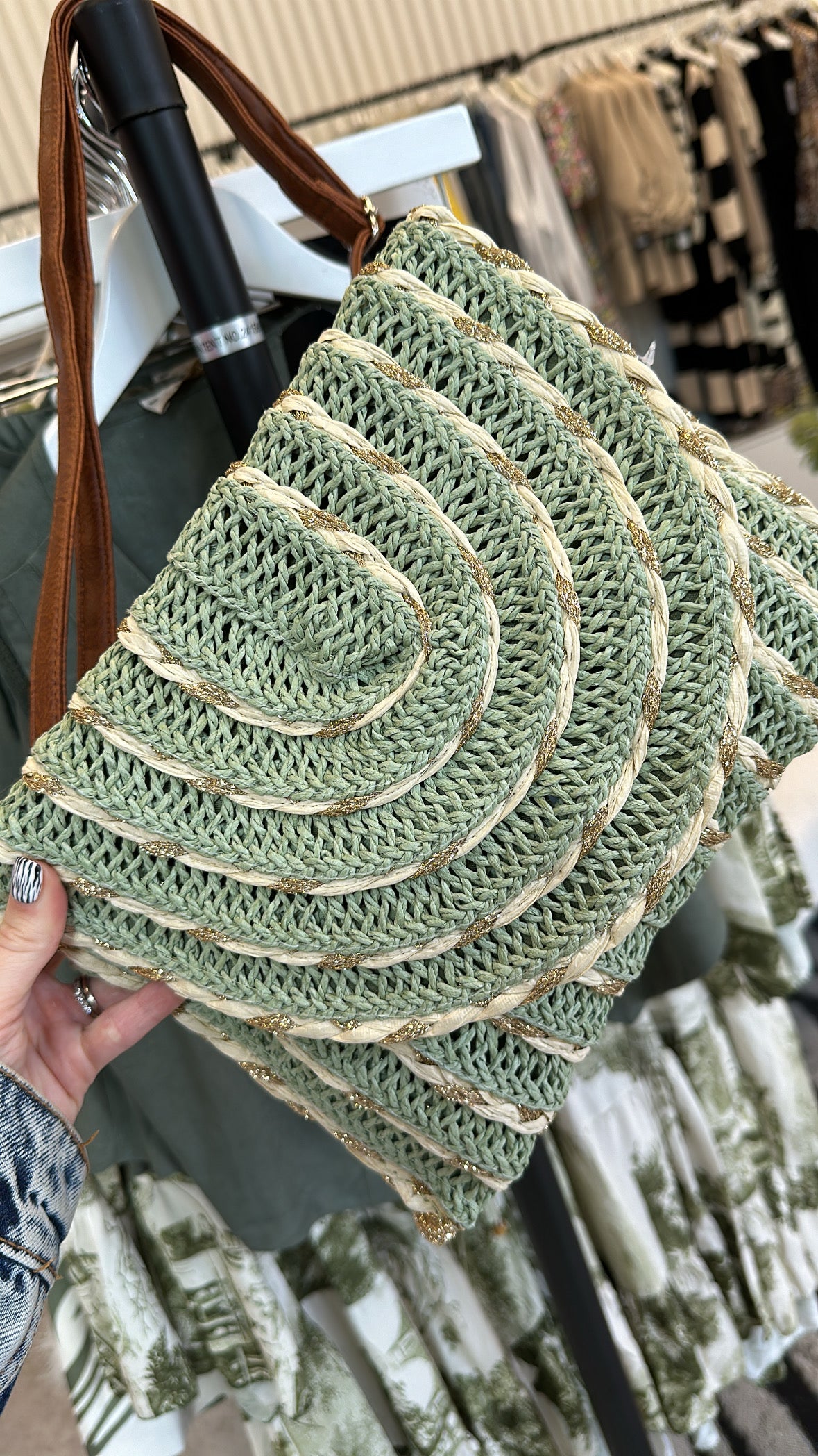 ‘DOLLY’ rattan effect clutch bag