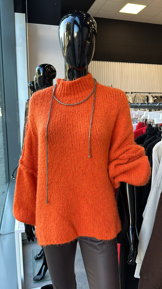 Chunky knit high neck jumper