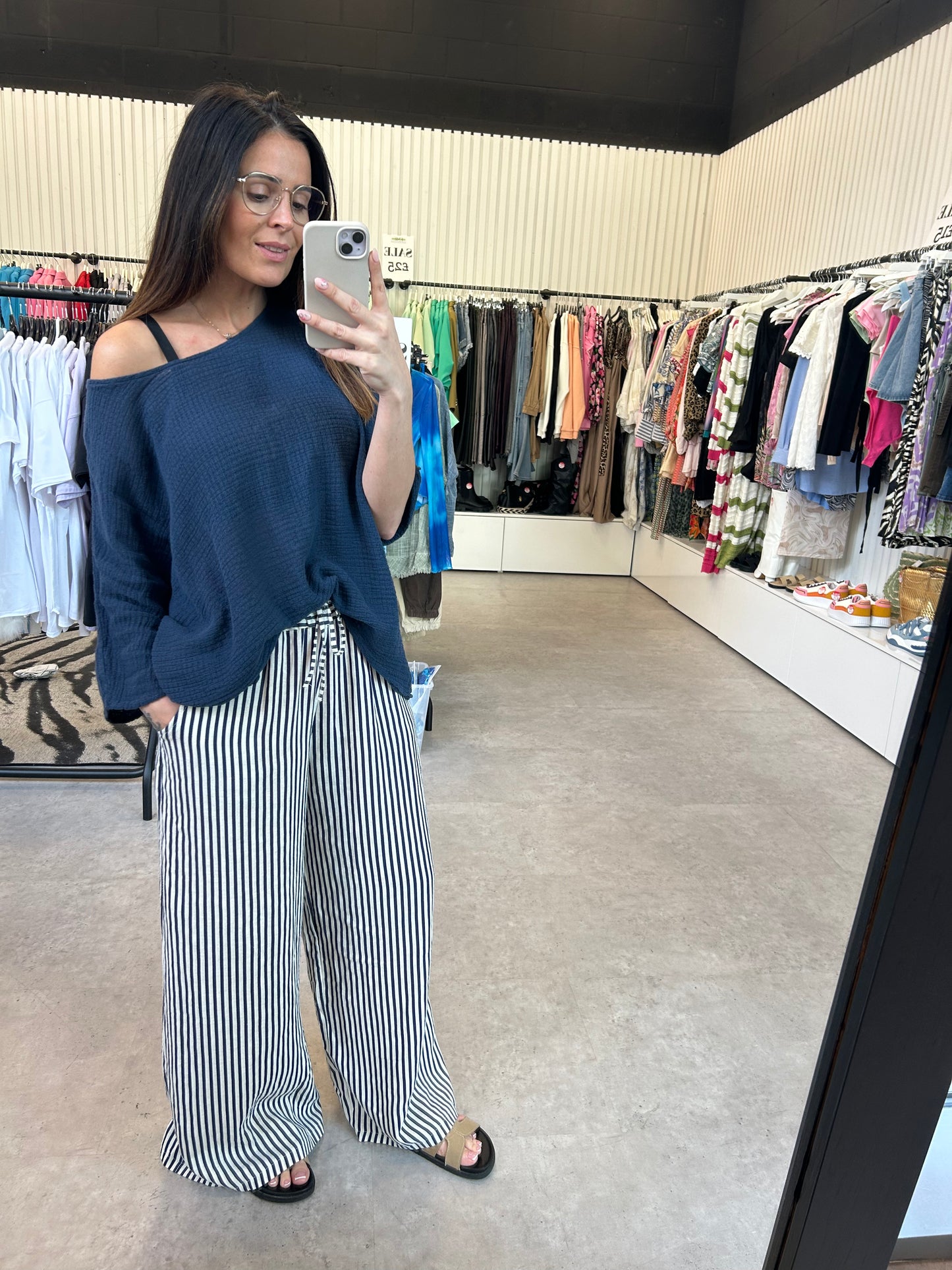 Linen Stripe Trousers