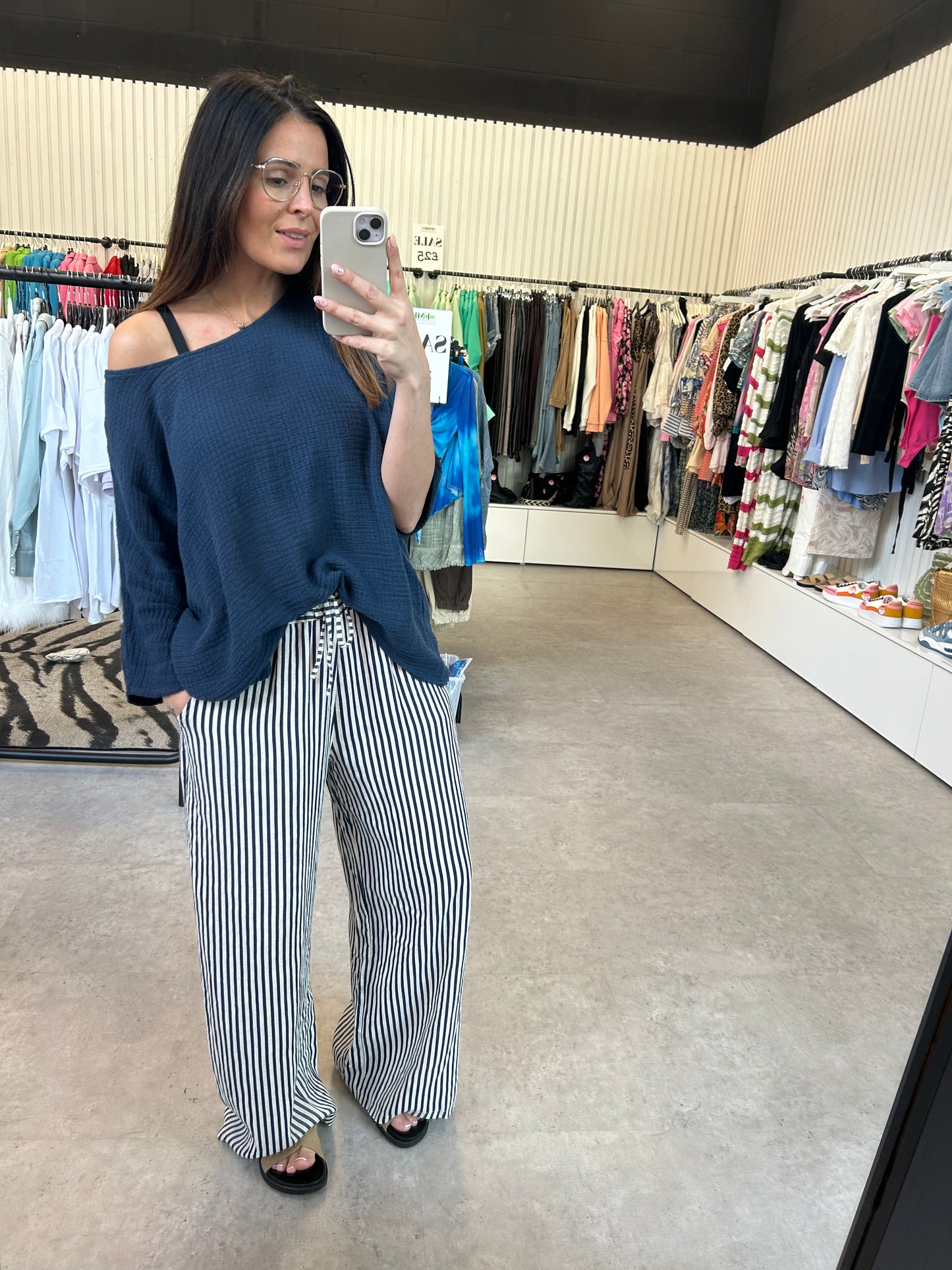 Linen Stripe Trousers