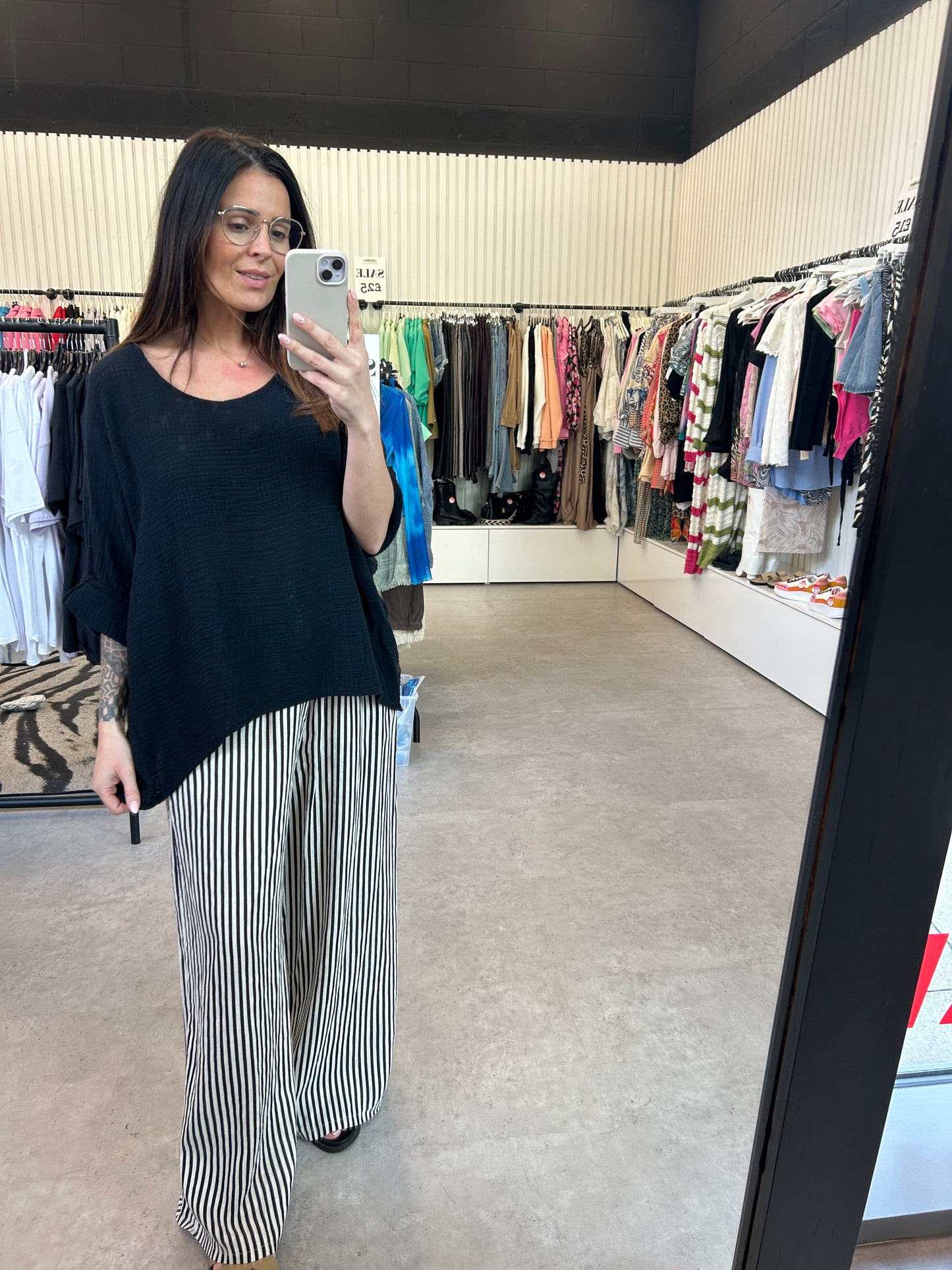 Linen Stripe Trousers