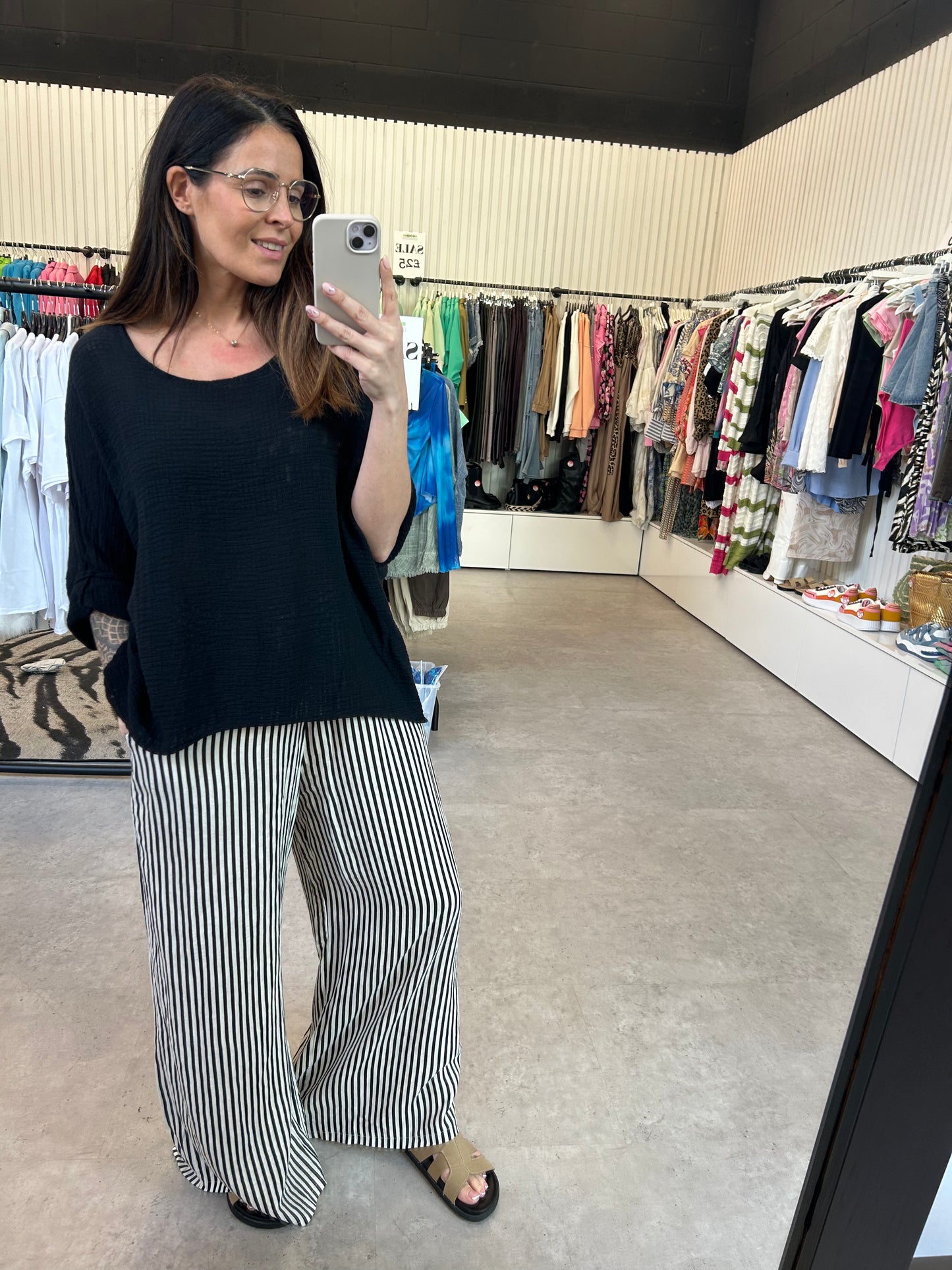 Linen Stripe Trousers