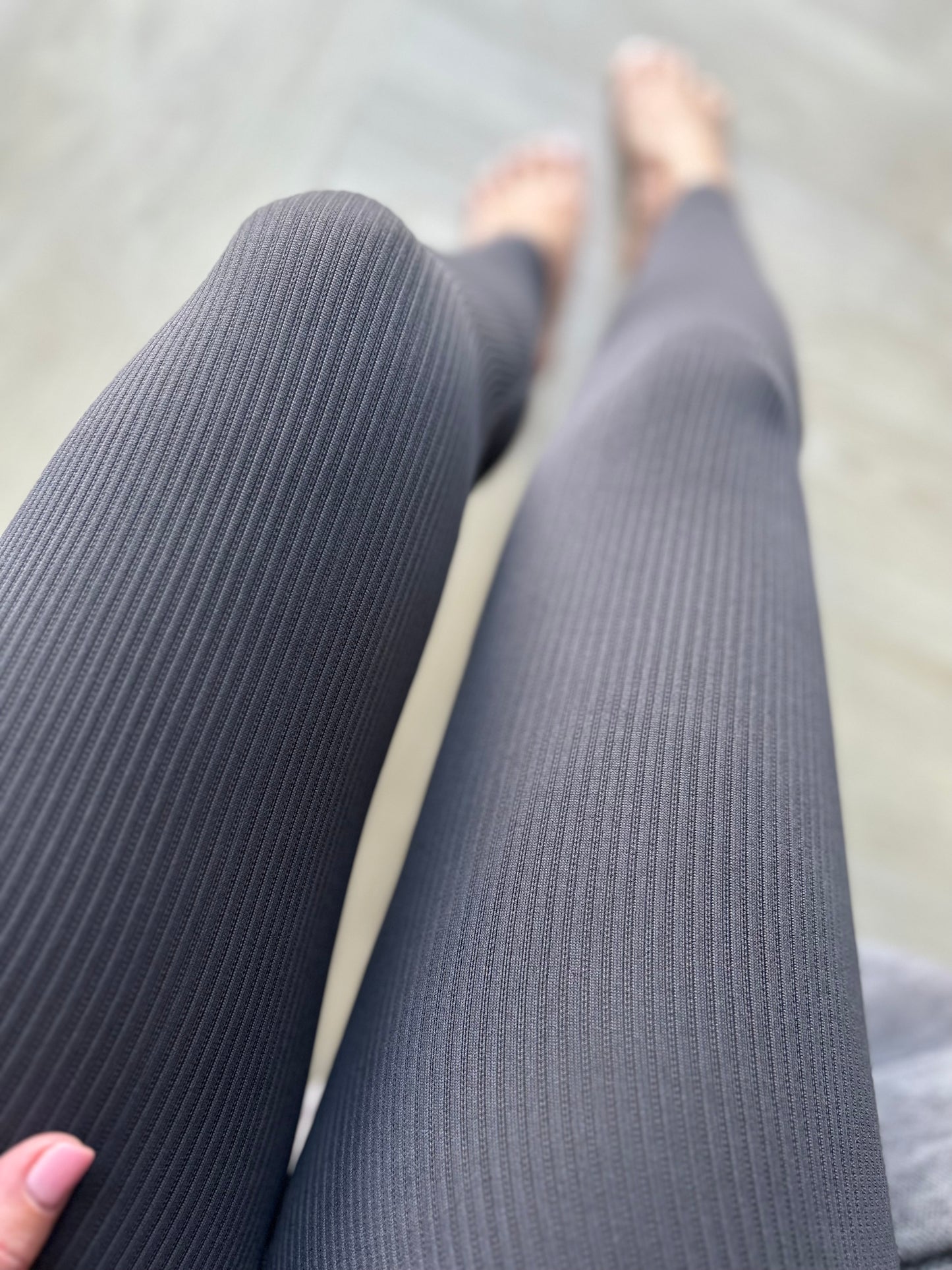 Ribbed Seamless Leggings Slate Grey