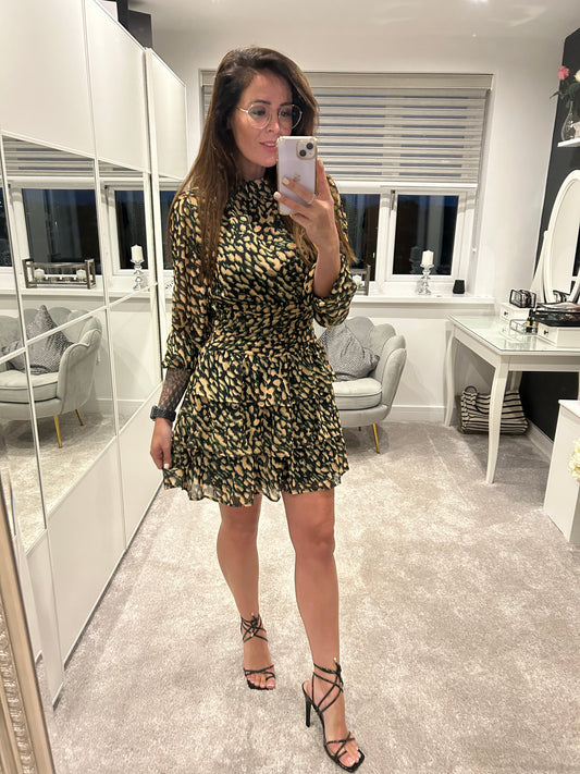 Layered Dress Shimmer Leopard